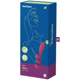 SATISFYER TRI BALL 1 MULTI VIBRATOR - RED