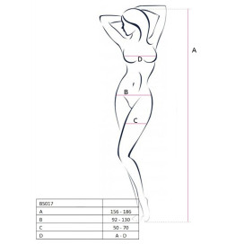 PASSION WOMAN BS017 BODYSTOCKING WHITE ONE SIZE