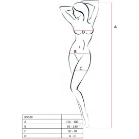 PASSION WOMAN BS020 BODYSTOCKING WHITE ONE SIZE