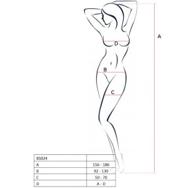 PASSION WOMAN BS024 BODYSTOCKING WHITE ONE SIZE