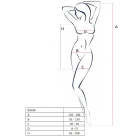 PASSION WOMAN BS026 BODYSTOCKING DRESS STYLE WHITE UN SIZE