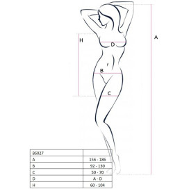 PASSION WOMAN BS027 BODYSTOCKING DRESS STYLE BLACK UN SIZE