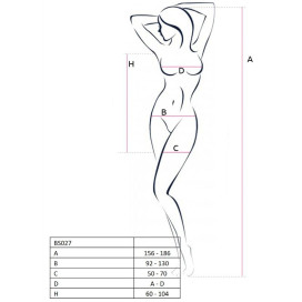 PASSION WOMAN BS027 BODYSTOCKING DRESS STYLE WHITE UN SIZE