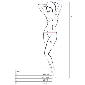 PASSION WOMAN BS031 BODYSTOCKING RED ONE SIZE