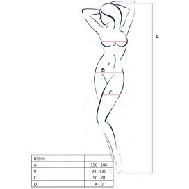 PASSION WOMAN BS034 BODYSTOCKING WHITE ONE SIZE