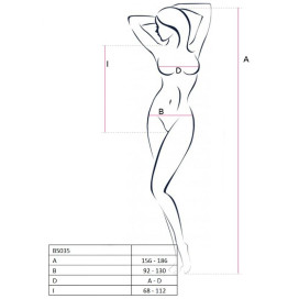 PASSION WOMAN BS035 BODYSTOCKING WHITE ONE SIZE