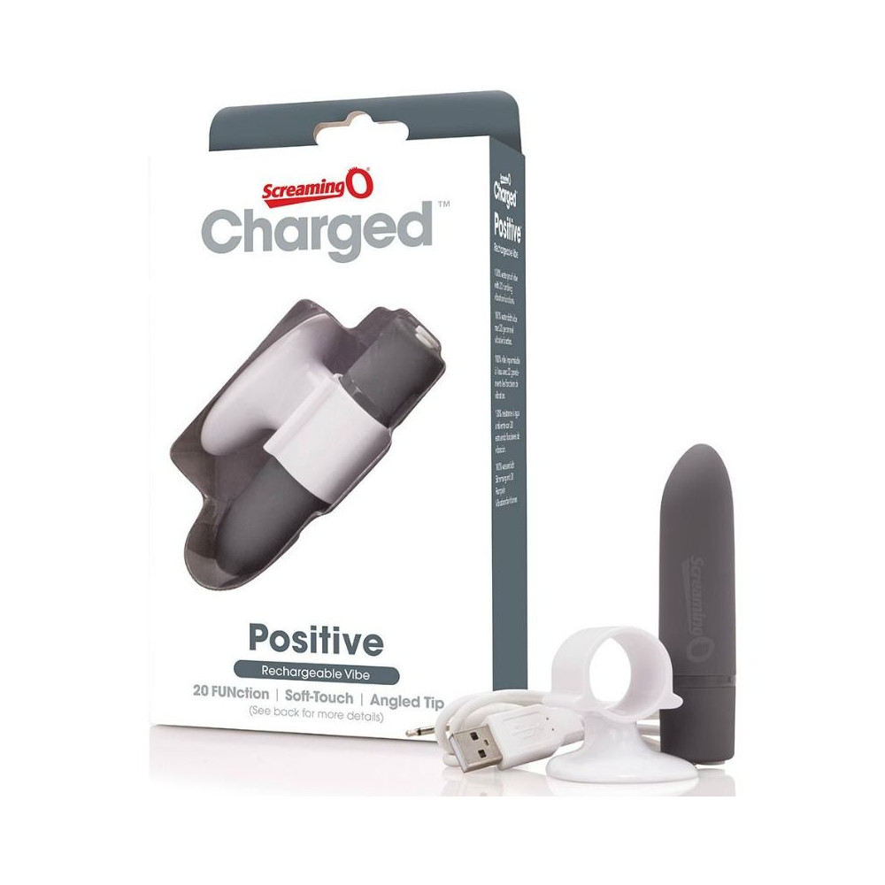 SCREAMING O RECHARGEABLE MASSAGER - POSITIVE - GREY