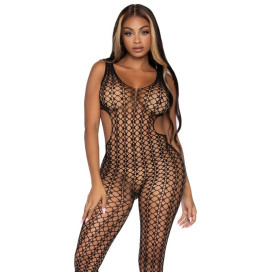 LEG AVENUE LATTICE FILET BODYSTOCKING TAILLE UNIQUE