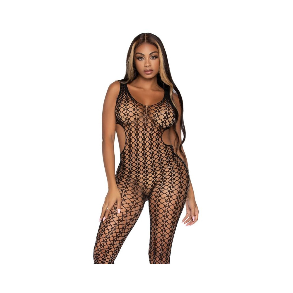 LEG AVENUE LATTICE FILET BODYSTOCKING TAILLE UNIQUE