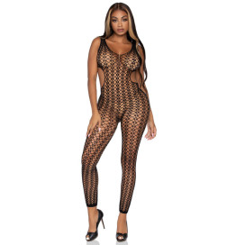 LEG AVENUE LATTICE FILET BODYSTOCKING TAILLE UNIQUE