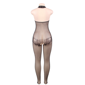 QUEEN LINGERIE DENTELLE ET RÉSILLE COL ROULÉ BODYSTOCING SL