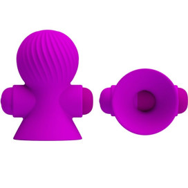 PRETTY LOVE STIMULATING NIPPLE SUCKERS 12 MODES OF VIBRATION PURPLE