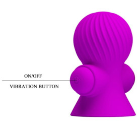 PRETTY LOVE STIMULATING NIPPLE SUCKERS 12 MODES OF VIBRATION PURPLE