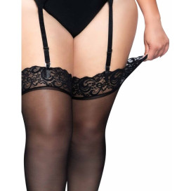 CULOTTE EN NYLON TRANSPARENT GRANDES TAILLES AVEC TOP EN DENTELLE