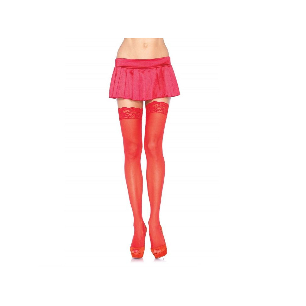 LEG AVENUE SHEER THIGH HIGHS ROUGE