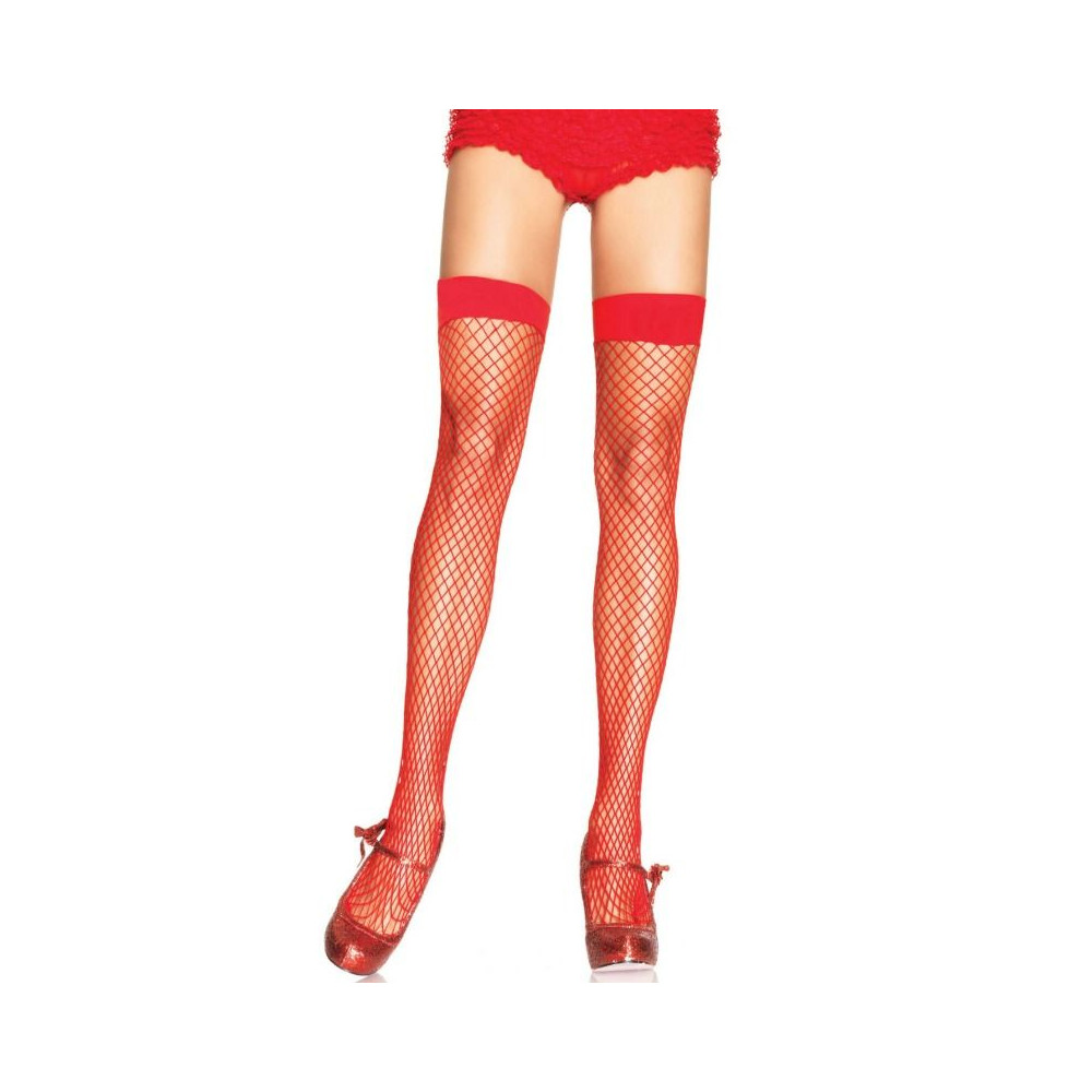 LEG AVENUE FISHNET CUISSARDS ROUGE TAILLE UNIQUE