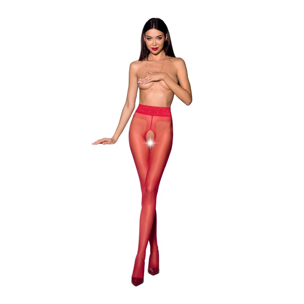 PASSION WOMAN TIOPEN 001 BAS ROUGE TAILLE 1/2