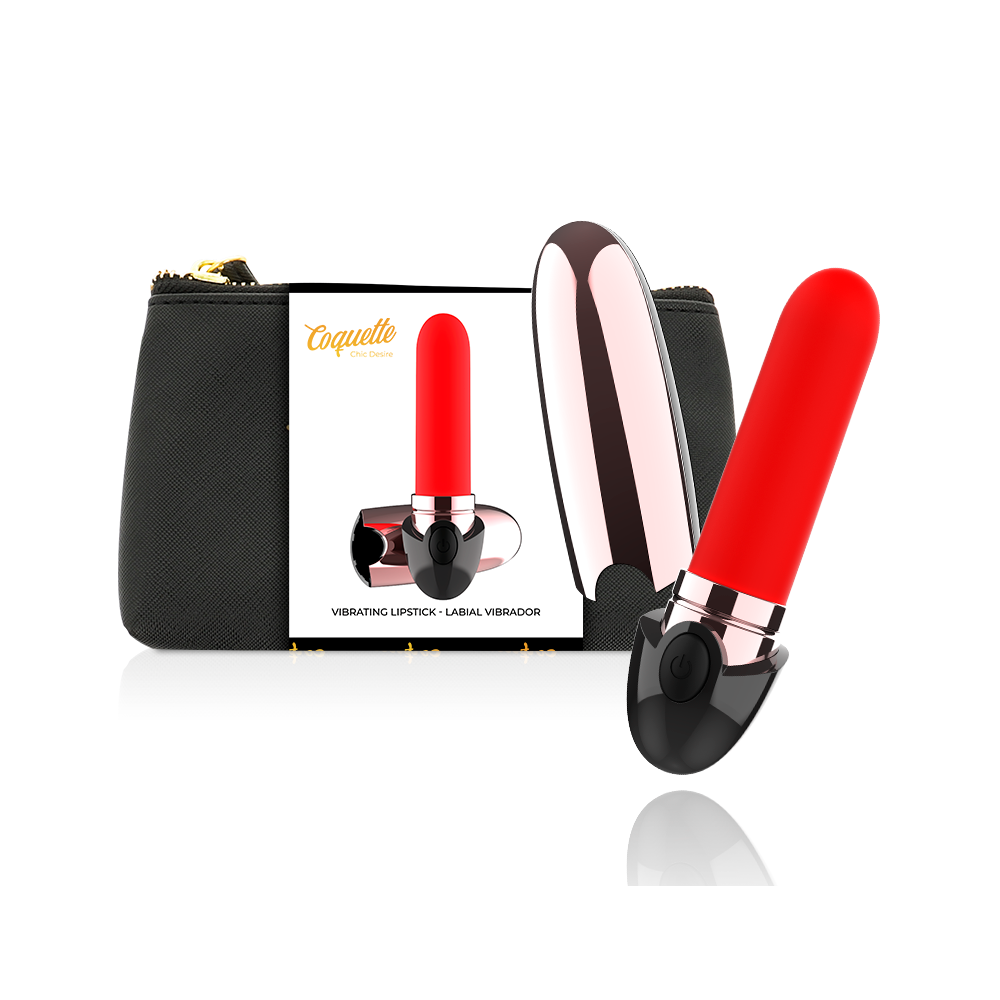 COQUETTE CHIC DESIRE VIBRATEUR RECHARGEABLE ROUGE A LÈVRES NOIR/ OR