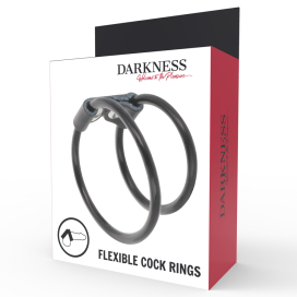 DARKNESS LEATHER DOUBLE COCK RING