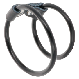 DARKNESS LEATHER DOUBLE COCK RING